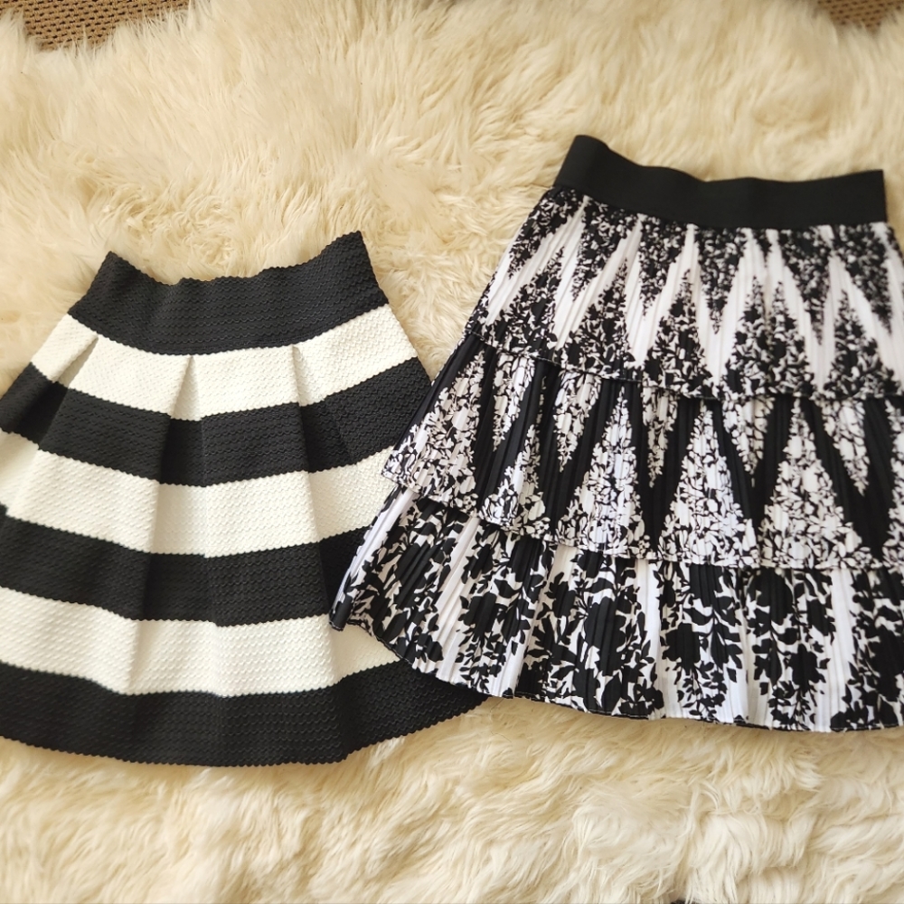 2 black and white skirts Size xxs and small